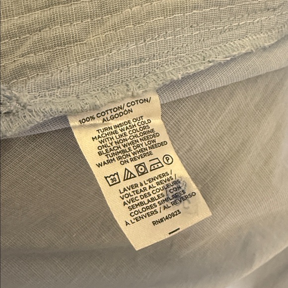 Loft Blue and White Button-Up Shirt with Sequins - Picture 5 of 5